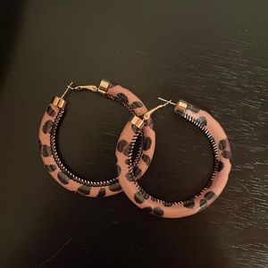 Cheetah Print Hoop Earrings
